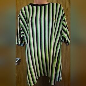 Rare Surf Retro 80s Jimmy'Z  Terrycloth T Shirt Striped  Linear Vintage